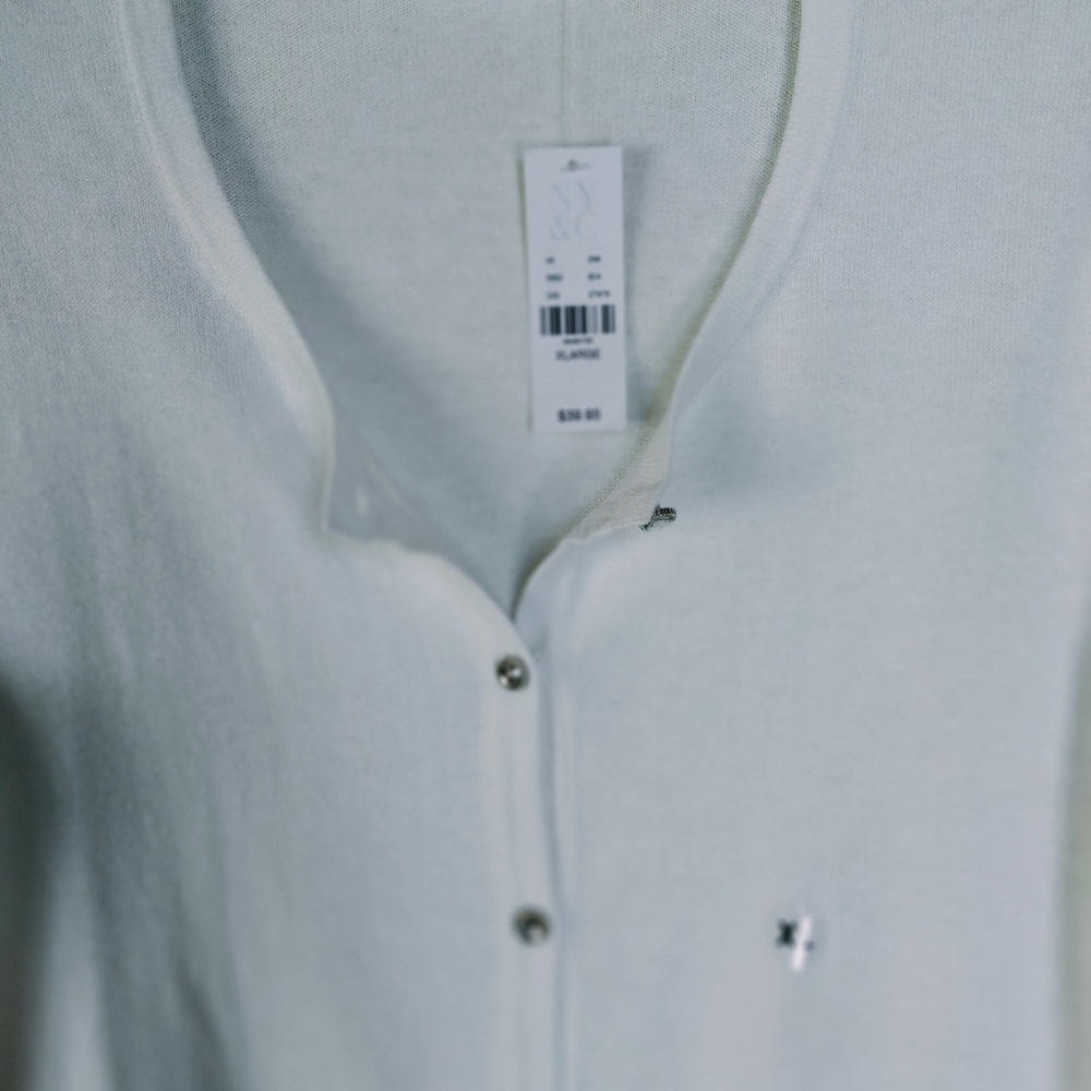 🌹🎁 Beautiful Cream Button Up Sweater, Size XL 💞 - Picture 4 of 8